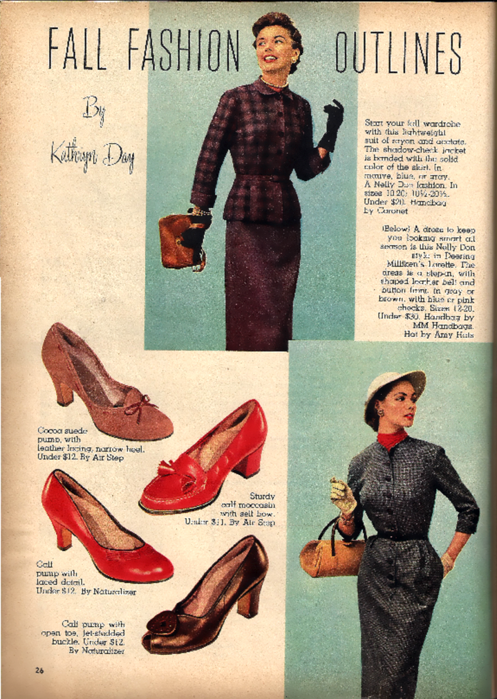 1953 Naturalizer Shoes Ad Retro 50s Women's Fashion 